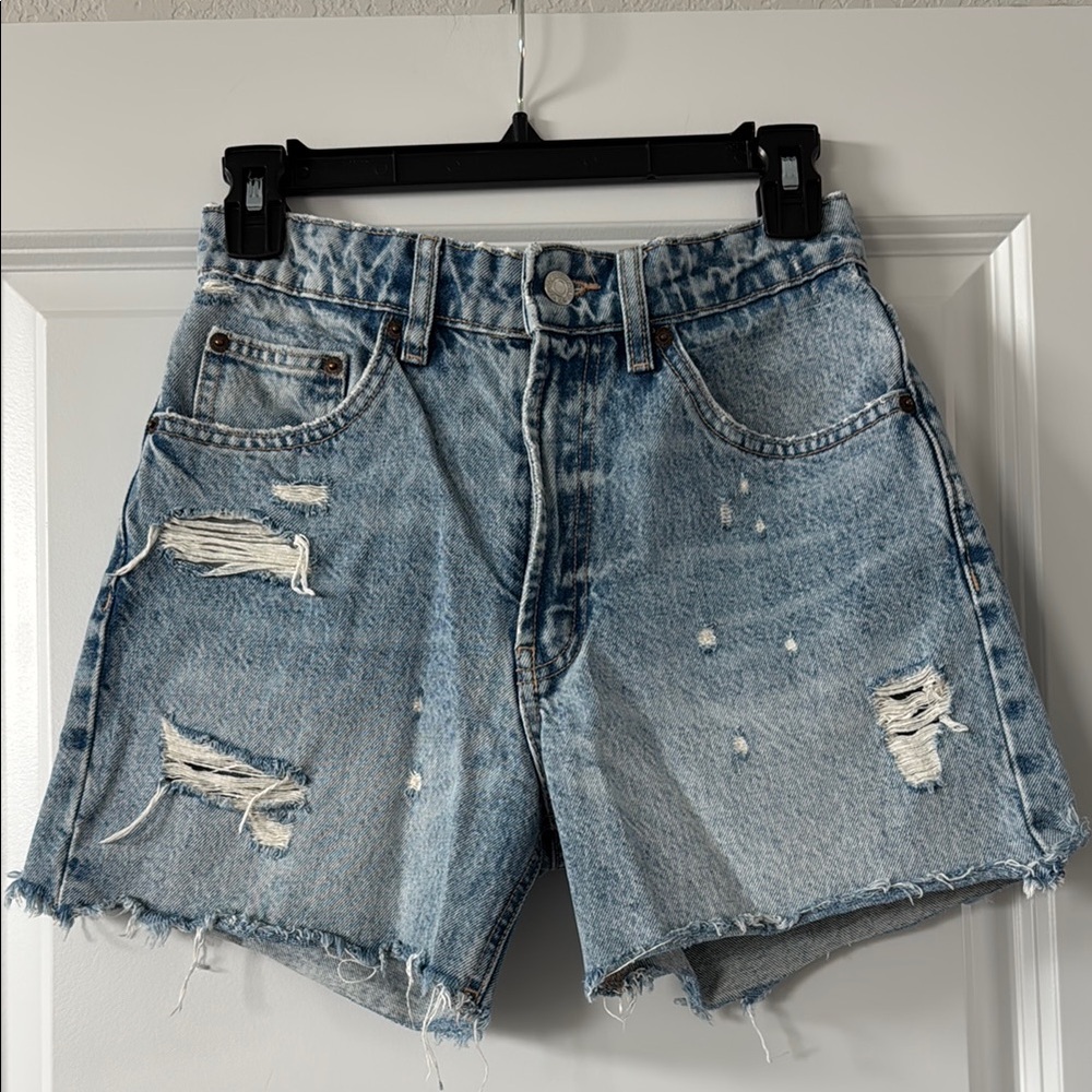 Zara Distressed Denim Shorts